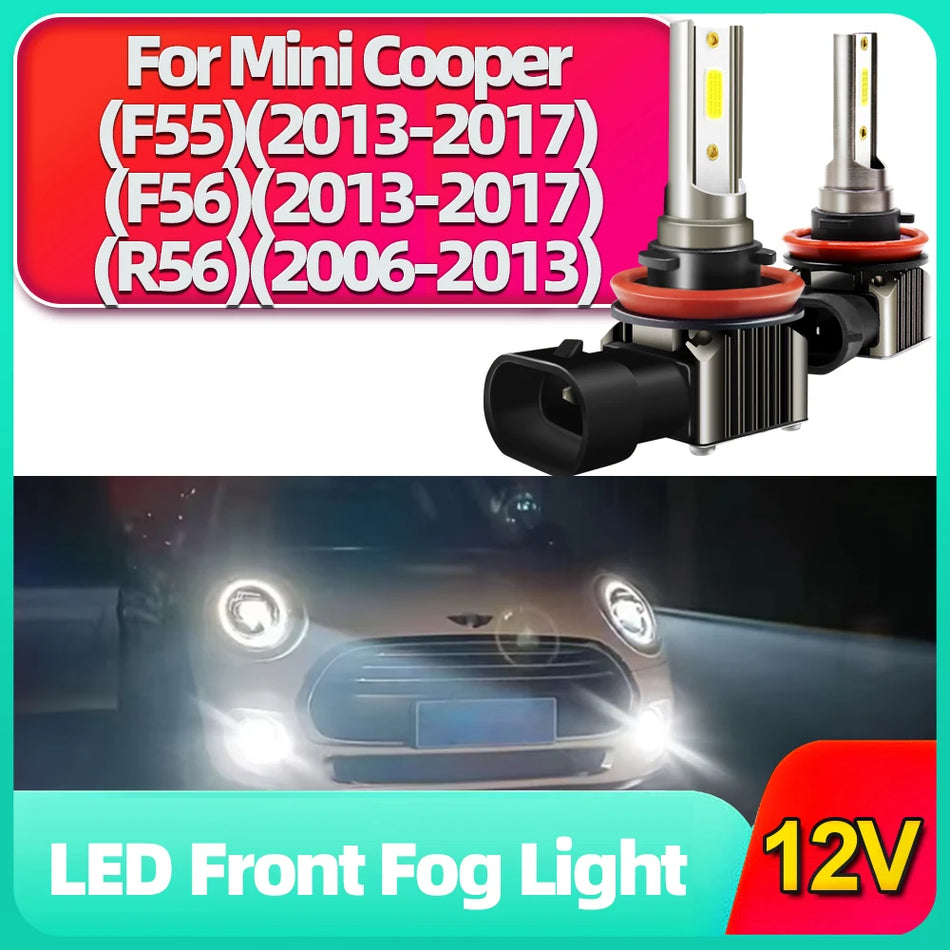 Lâmpadas LED para Luz de Nevoeiro Mini Cooper F55 F56, 6000K Branco, 15000LM, H8 H11, Pack de 2 para Faróis de Nevoeiro