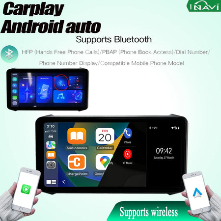 INAVI 6.1 Inch Waterproof LCD Display &ndash; Wireless Carplay Integration