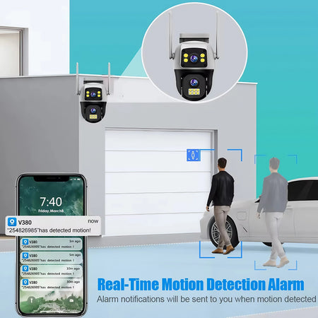 4K 8MP 4G SIM IP Camera Dual Lens Outdoor Waterproof 360&deg; Human Detect Video Surveillance Security  CCTV Protection PTZ Cameras