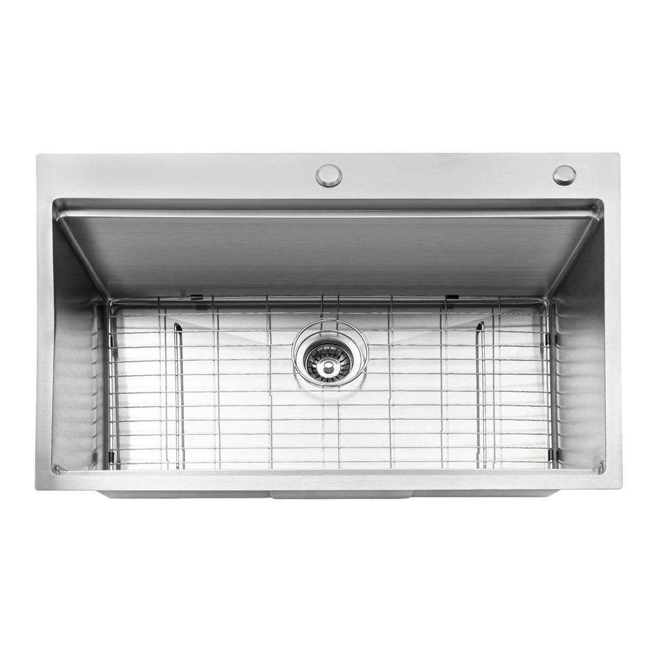 33-Ιντσών 304 Ανοξείδωτο Εντοιχιζόμενο Νιπτήρα Κουζίνας Μονού Λεκάνης