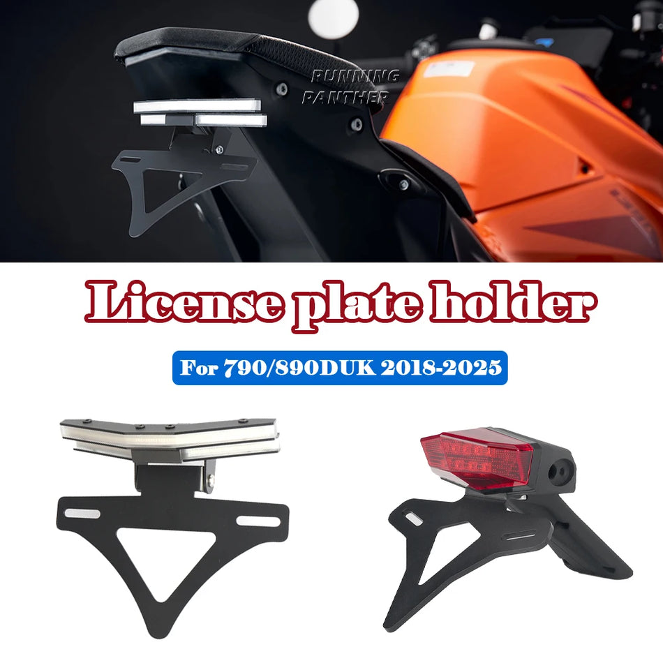 CNC alumīnija aizmugures numura zīmes turētājs ar LED gaismu 790/890 Duke modelim