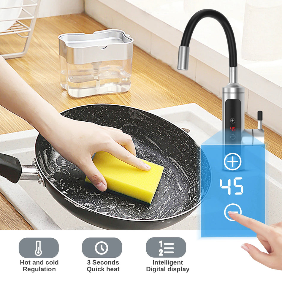 Rubinetto Elettrico Riscaldante Con Display della Temperatura Rotabile a 360 Gradi
