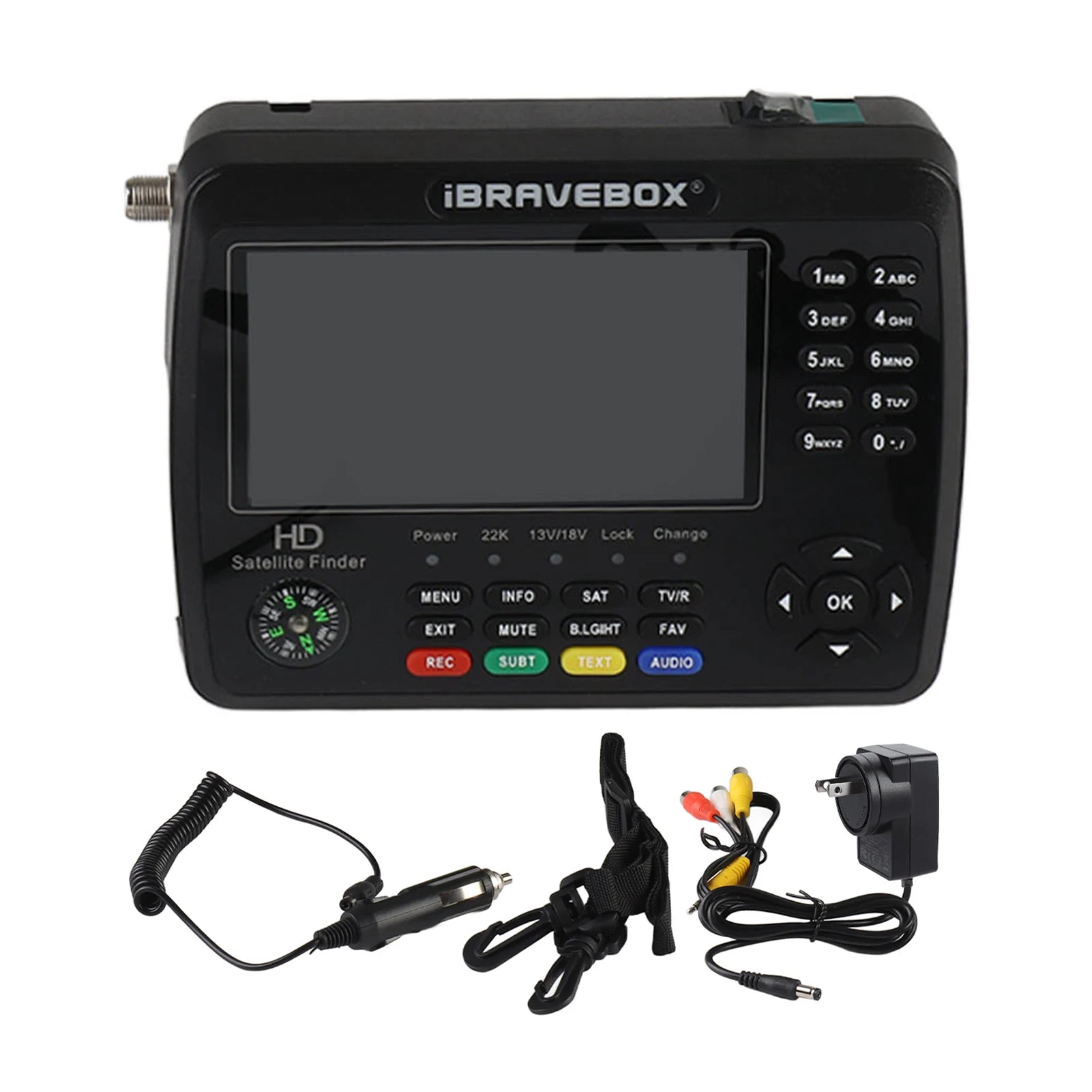 Qiilu Satellite Finder Meter &ndash; High Definition 4.3 Inch LCD black / US Plug