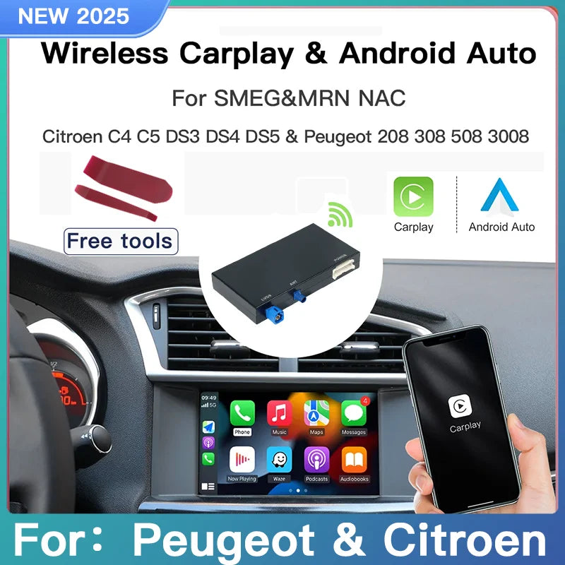 Модуль информационно-развлекательной системы для Peugeot и Citroën SMEG MRN Беспроводной CarPlay Android Auto версия SMEG Plus