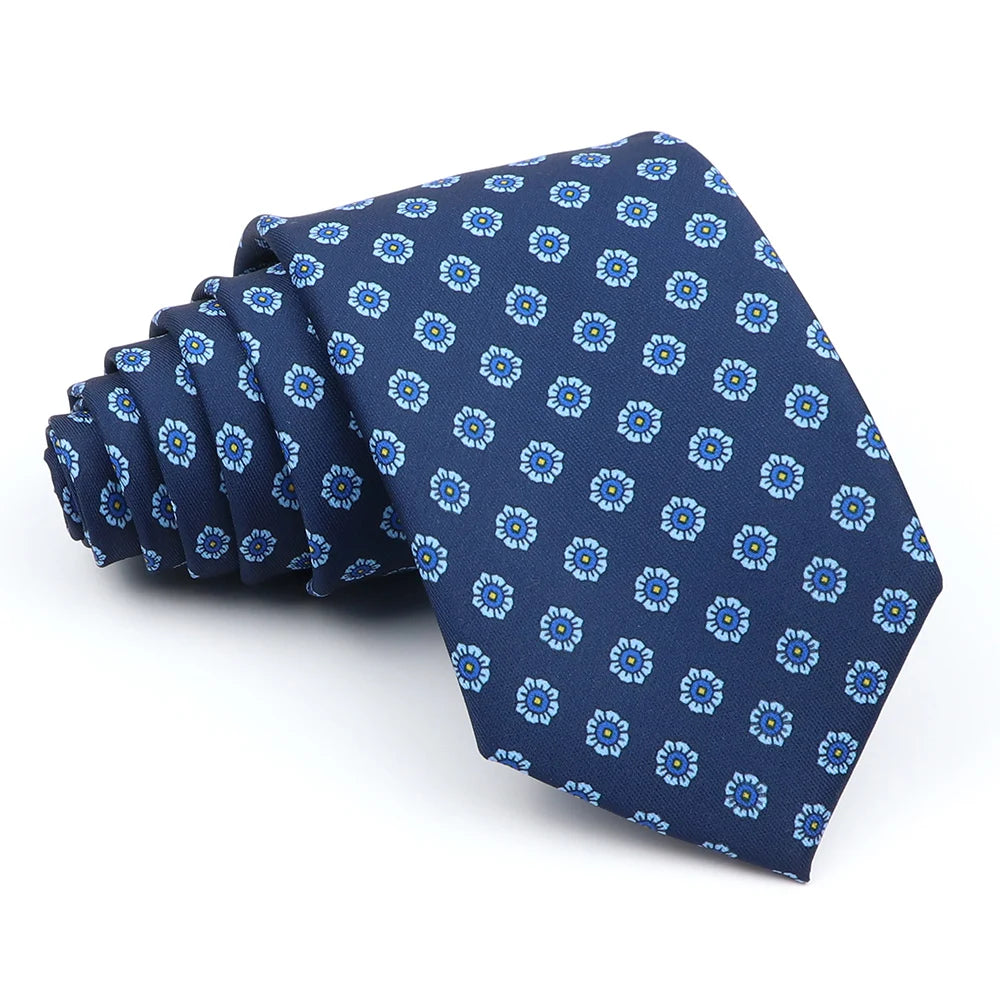 Super Soft Silk Floral Tie for Men in Red and Blue 15 / CHINA