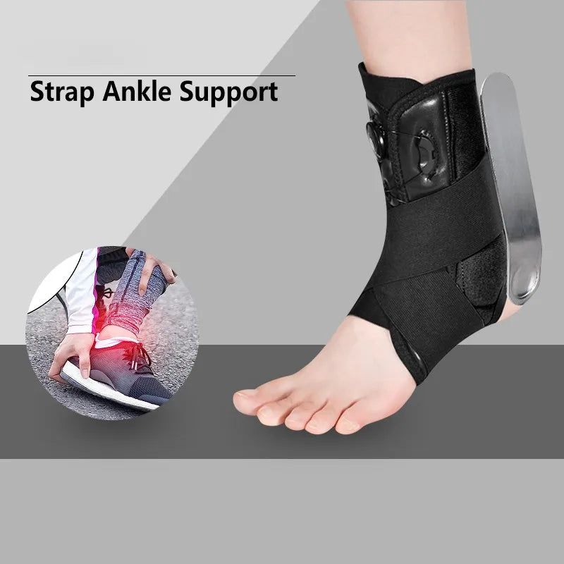 Adjustable Ankle Brace with Straps for Sports Support and Sprain Relief