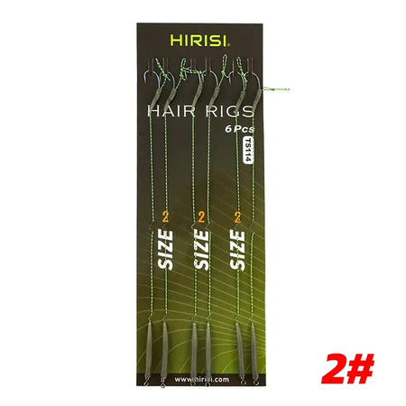 Six X Carp Rigs Ready Made Hook Link Terminal Tackle TS114 Size 2