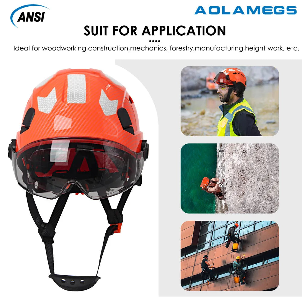 CR08 Safety Helmet With Bright Color Goggles - Lightweight