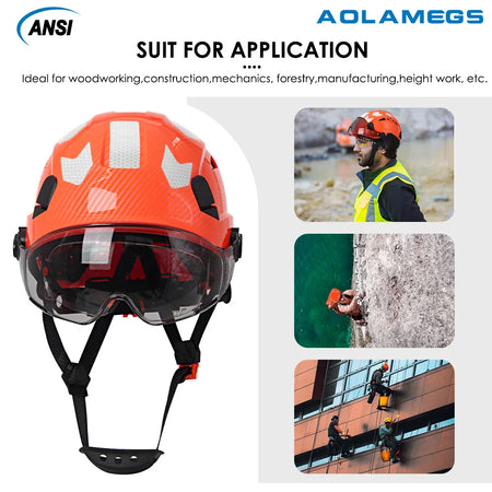 CR08 Safety Helmet With Bright Color Goggles - Lightweight