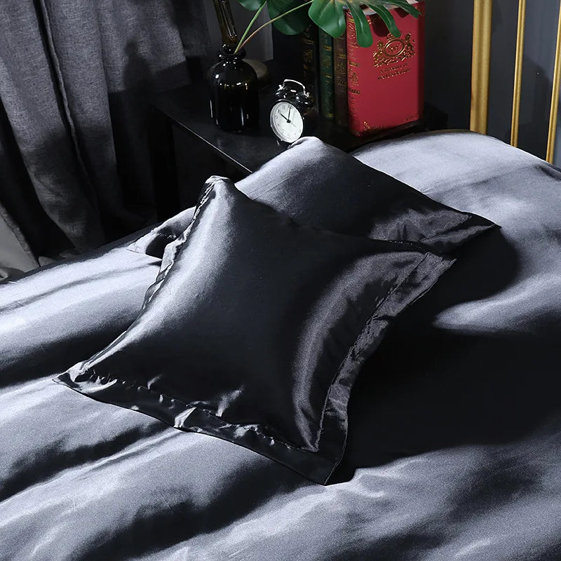 Silk Satin Square Pillowcase &ndash; Luxurious Comfort and Style xuankuhei / 50x50cm 2pcs