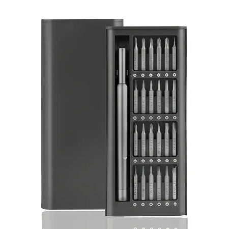 Magnetic Screwdriver Set 25 in 1 Kit Bits &ndash; Precision Bits black
