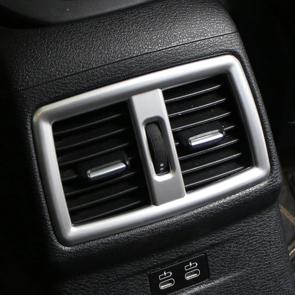 BMW X1 F48 galinio AC ventiliacijos apdailos dangtelių rinkinys, 2 vnt., ABS chromuota matinė sidabrinė apdaila