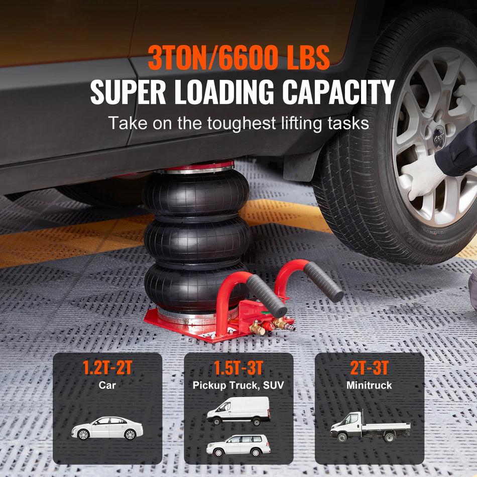 3 Ton Triple Bag Air Jack Portable Car Jack