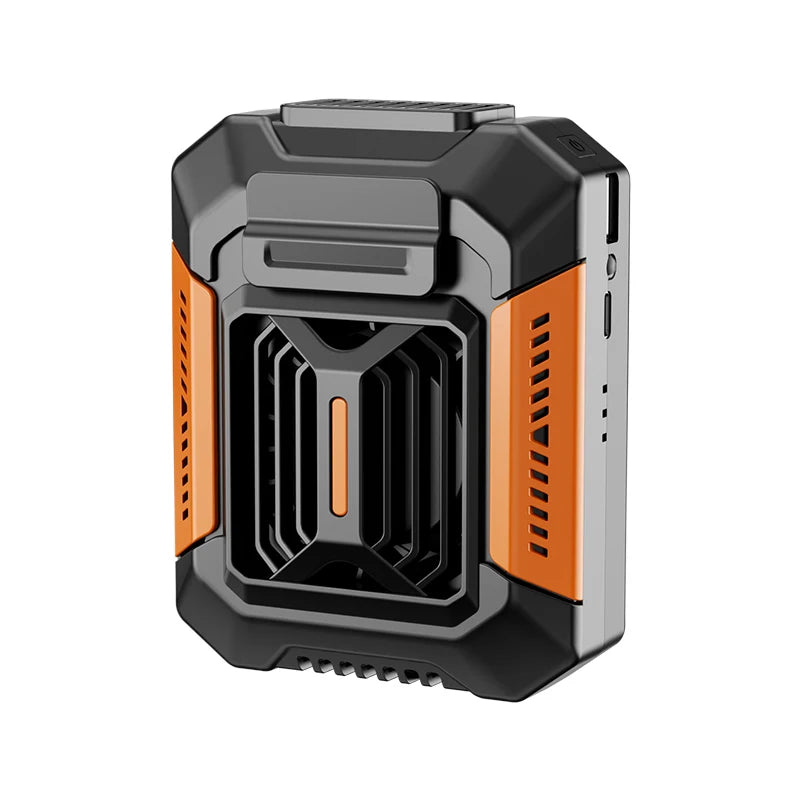 Portable Waist Clip Fan - USB Rechargeable Outdoor Cooling Orange