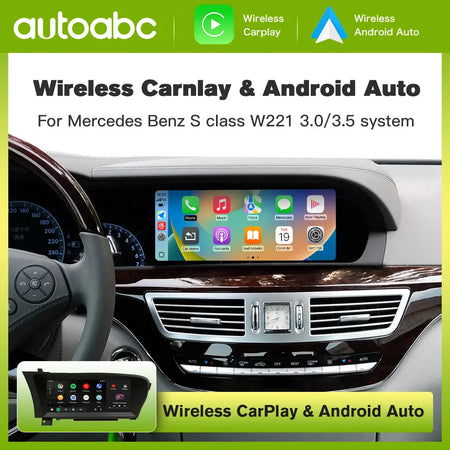 Wireless CarPlay Android Auto 10.25 Inch Screen for Mercedes Benz S-Class/CL W221 NTG3.0/3.5 System 2006-2012 With Navigation BT by InterCyprus Trading Ltd