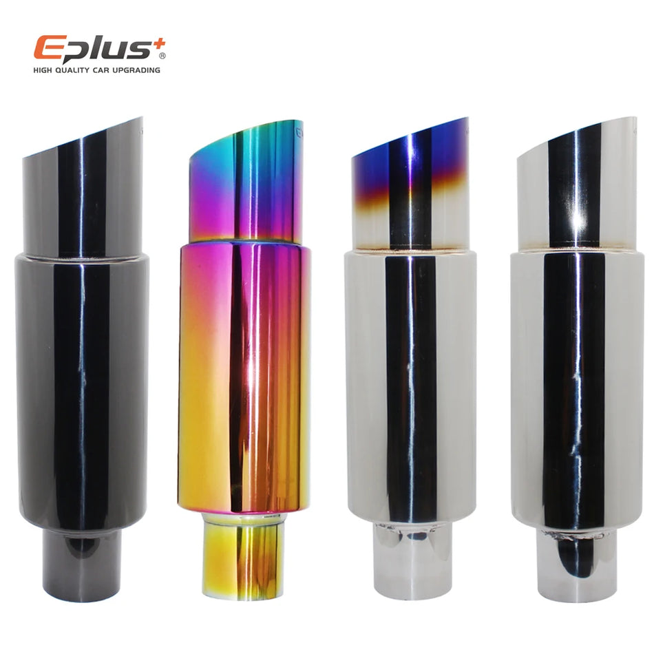 Stainless Steel Exhaust Pipe Universal End Bevel 51/57/63MM for Car, Motorcycle