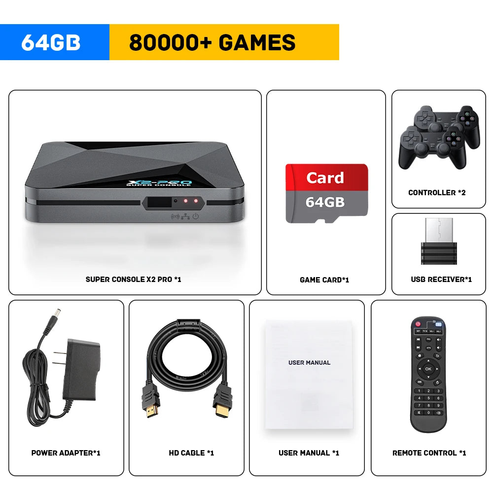KINHANK Super Console X2 Pro &ndash; Ultra Large Game Library 64G-wireless-2 / EU