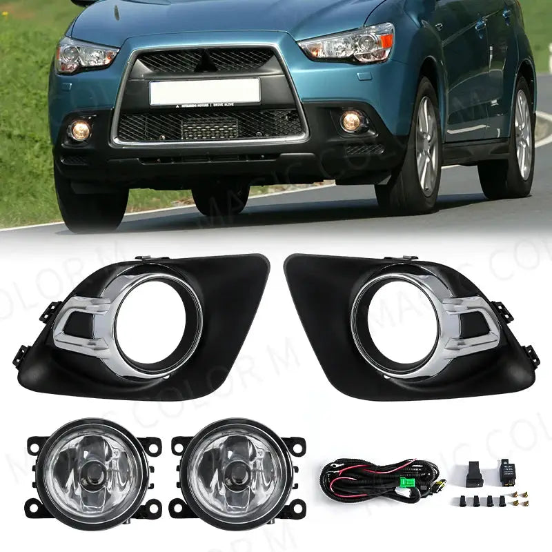 For Mitsubishi ASX 2011 2012 2013 LED Fog Light Lamp Headlights Halogen Cover Hood Frame Bezel Waterproof Car Accessories 12V by InterCyprus Trading Ltd