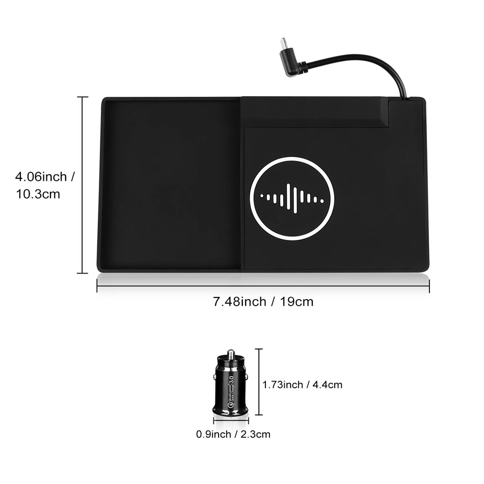 Wireless Charger Pad With Silicone Organizer For Mitsubishi Outlander