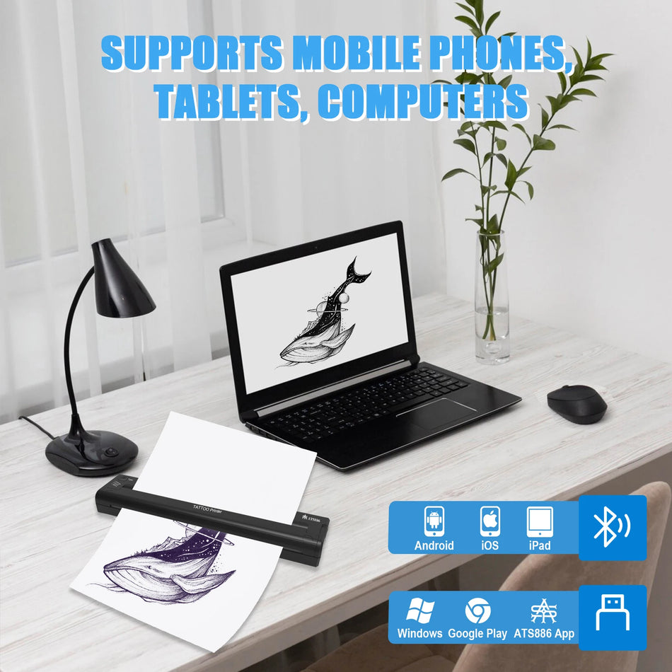 Принтер для переноса татуировок, портативный термопринтер для трафаретов для рисунков