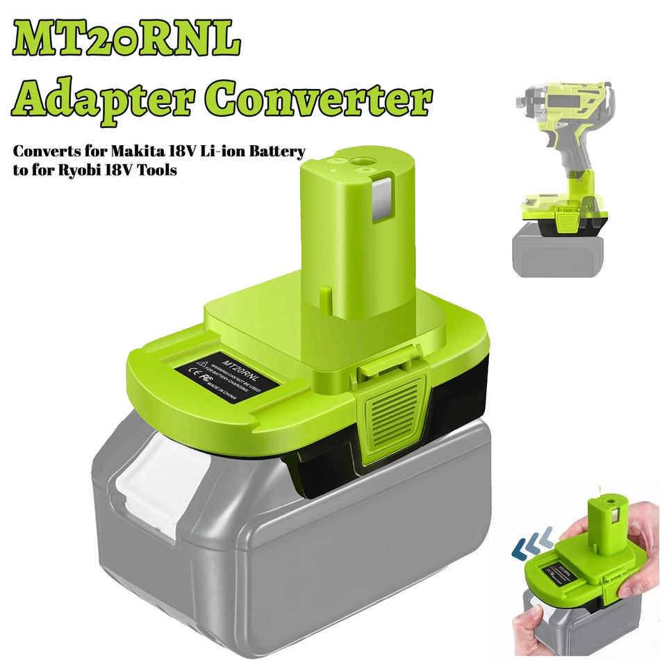 Adaptador de Bateria MT20RNL Para Makita 18V Para Ferramentas Sem Fio Ryobi 18V