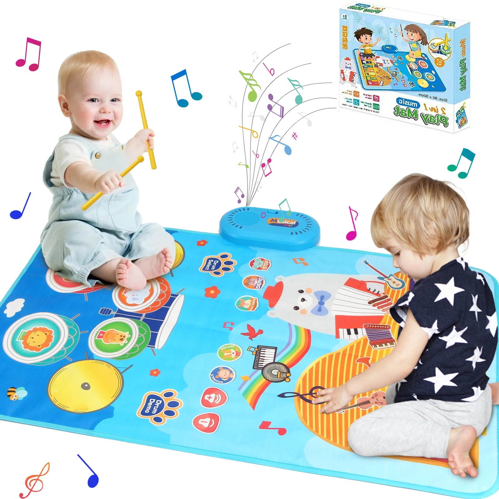 Coolplay Cartoon Musical Piano Mat &ndash; Interactive Educational Play with 6 Instrument Sounds