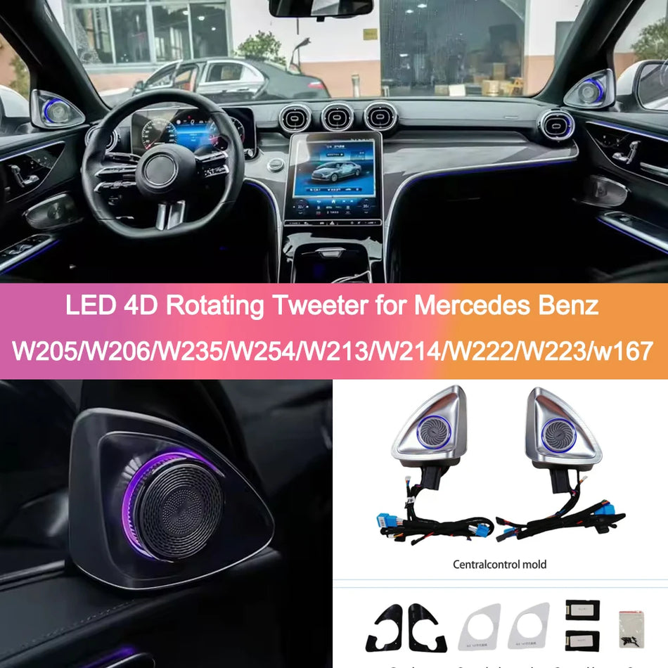 Tweeter Rotativ Ambient 4D ABS și Metal Mercedes-Benz, Se Potrivește W167 W205 W206