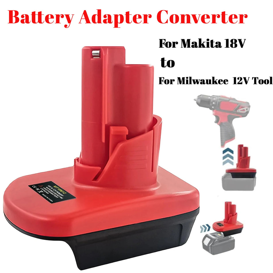 Adaptador de Bateria para Makita 18V para Ferramentas Sem Fios Milwaukee M12