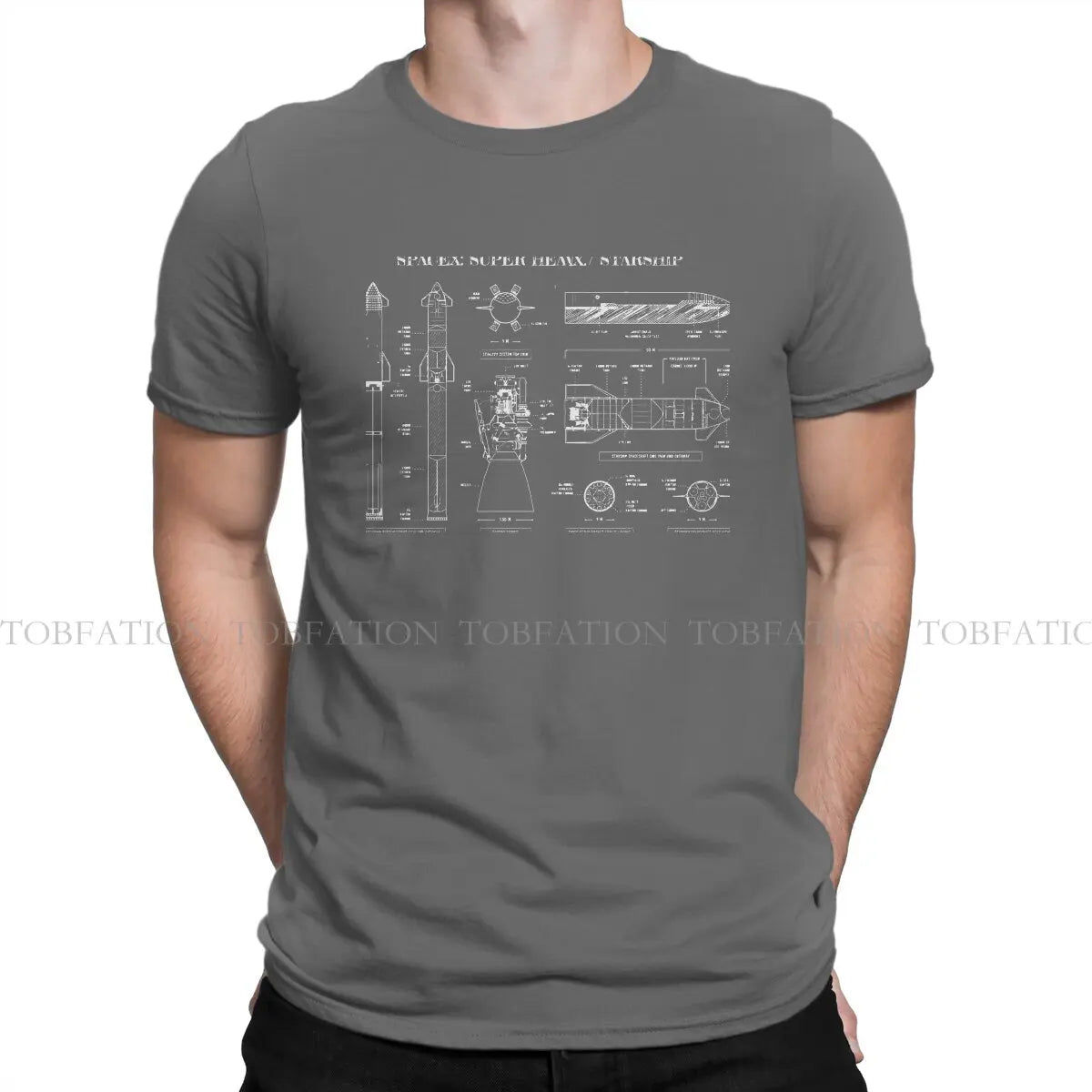Super Heavy Starship SpaceX Raptor Vintage Gothic T-Shirt for Men