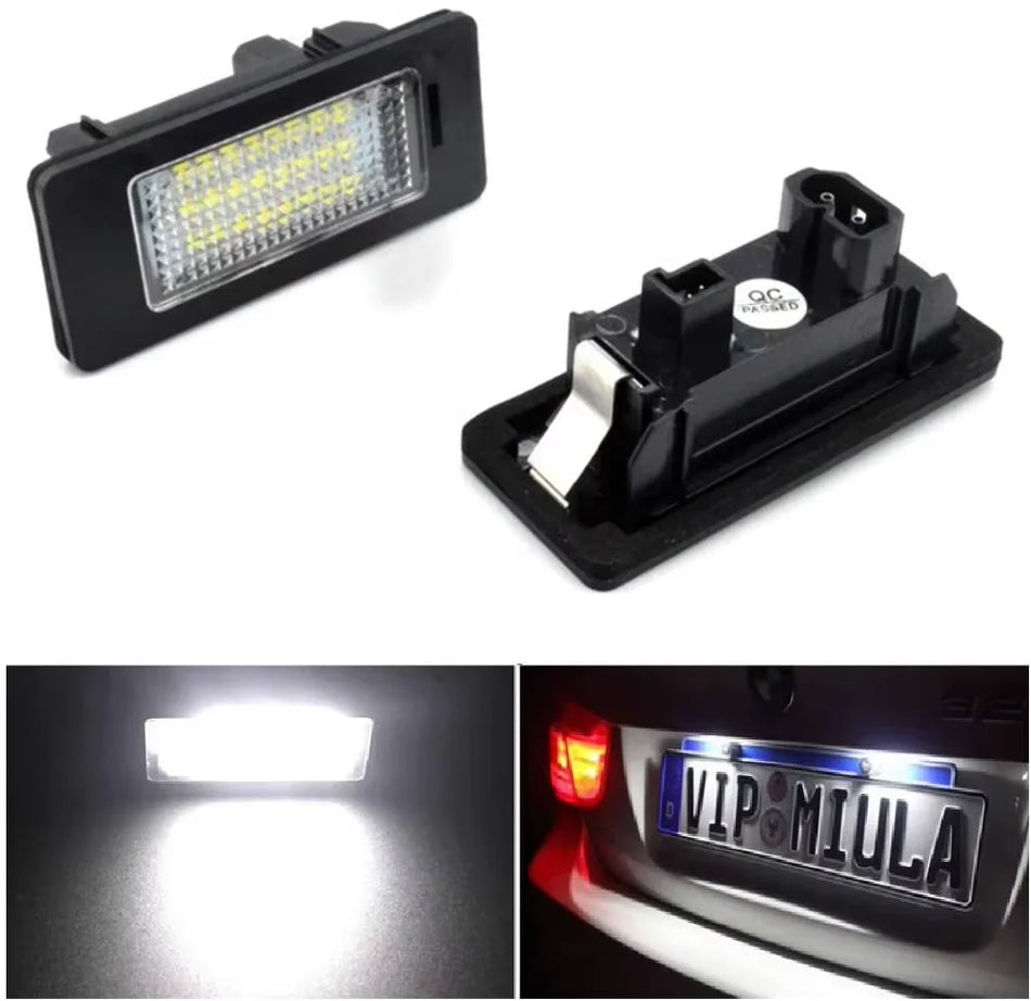 License Plate Lights for BMW E39 E60 E70 E82 E93 Two-Piece Set 6000K Xenon-White LED SMD 3528 Plug-and-Play