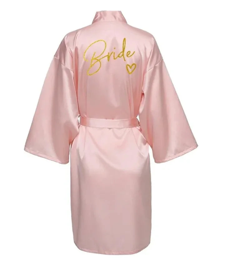 Team Bride Satin Robe - Elegant Silk &amp; Polyester Robe for Women