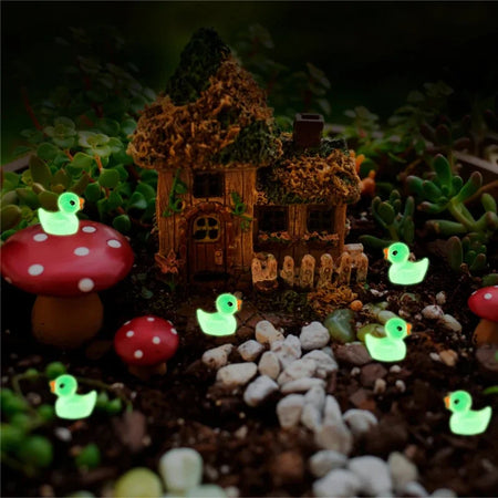 50PCS Luminous Mini Ducks - Glow in the Dark Fairy Garden Accessories