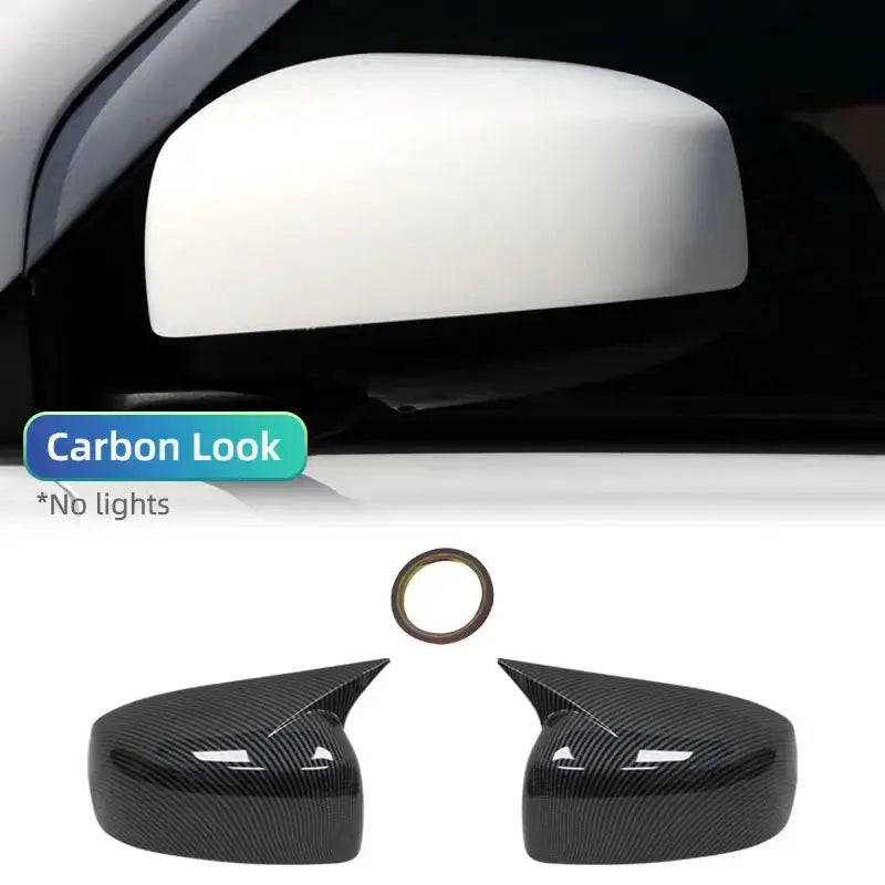 For Mitsubishi Lancer X 10 EX EVO 2013-2016 Black/Carbon Side Door Rearview Mirror Cover Cap Trim Shell Sticker Car Styling by InterCyprus Trading Ltd