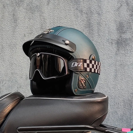 High Quality Retro Motorcycle Half Helmet 3/4PU &ndash; Open Face 14 / M