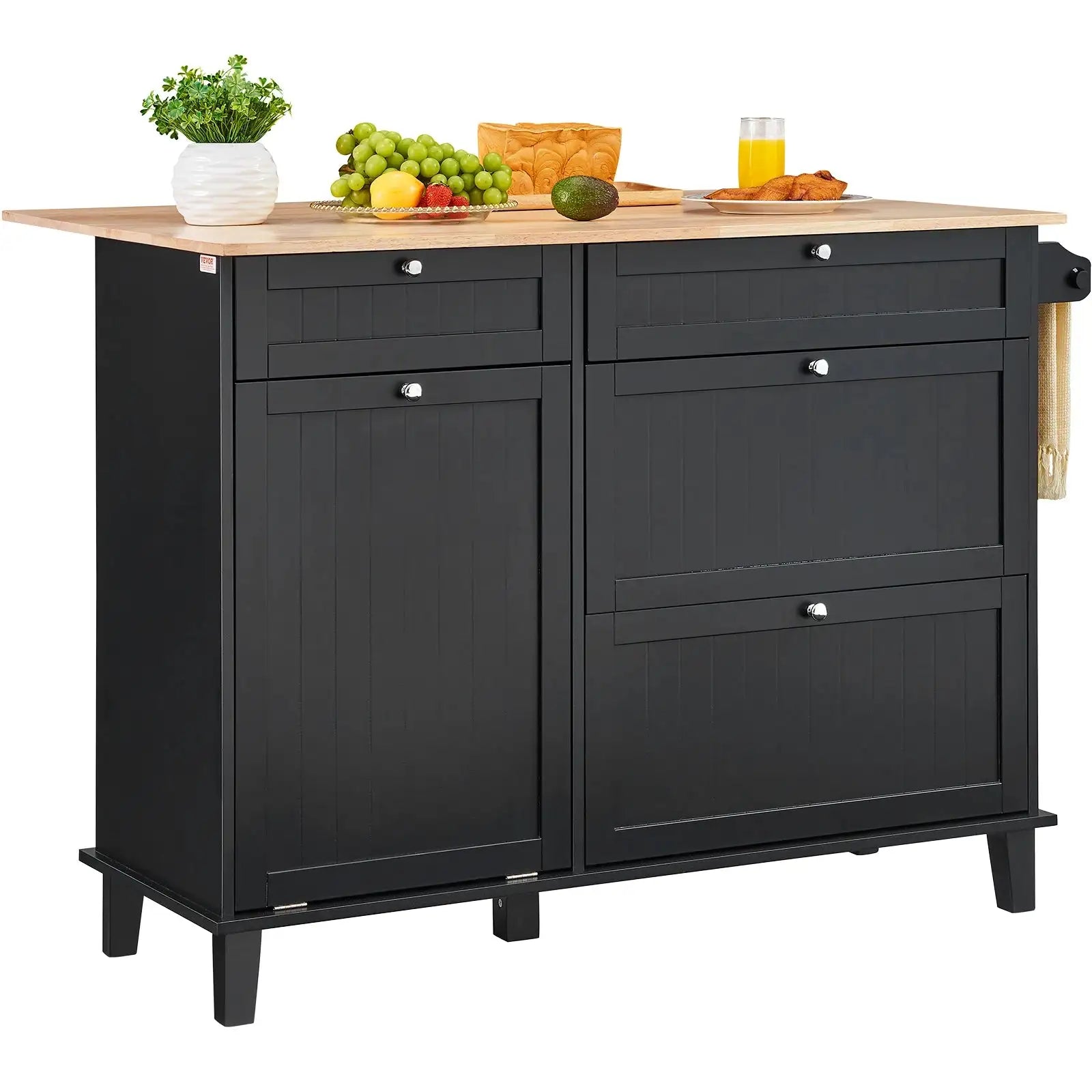Kitchen Island With Trash Cabinet Breakfast Bar
