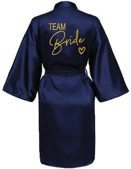Team Bride Satin Robe - Elegant Silk &amp; Polyester Robe for Women