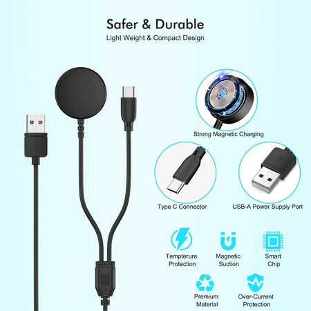 Magnetic Watch Charger 2-in-1 USB-C PD Cable &ndash; FastCharge
