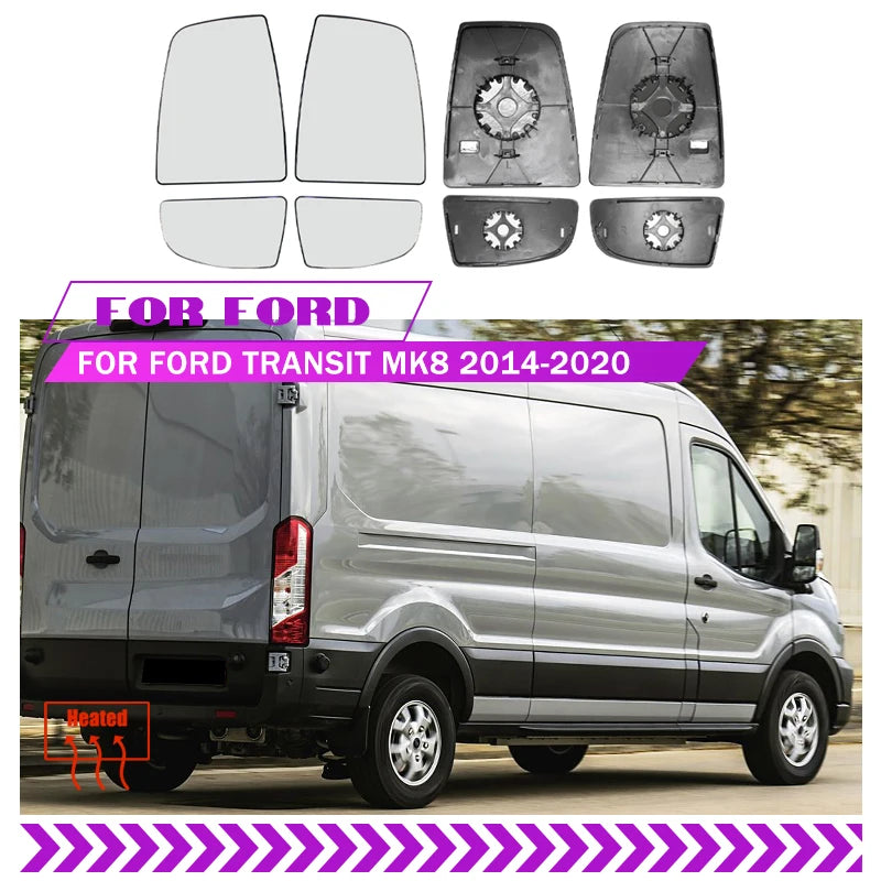 Ford Transit Mk8 Durvju spoguļa stikls Aizmugurējais skats 2014 2020