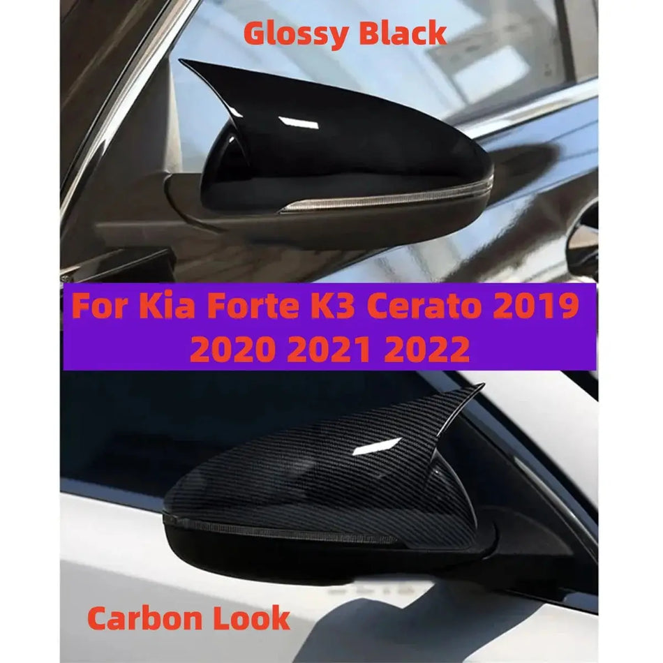 Pair Side Mirror Covers for Kia Forte K3 Cerato 2019 2020 2021 2022