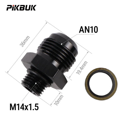 PIKBUK Aluminum AN10 to M12/14/16/18/20/22x1.5 Adapter Flare Fitting Auto Hose Fitting Male Oil Cooler Fitting by InterCyprus Trading Ltd