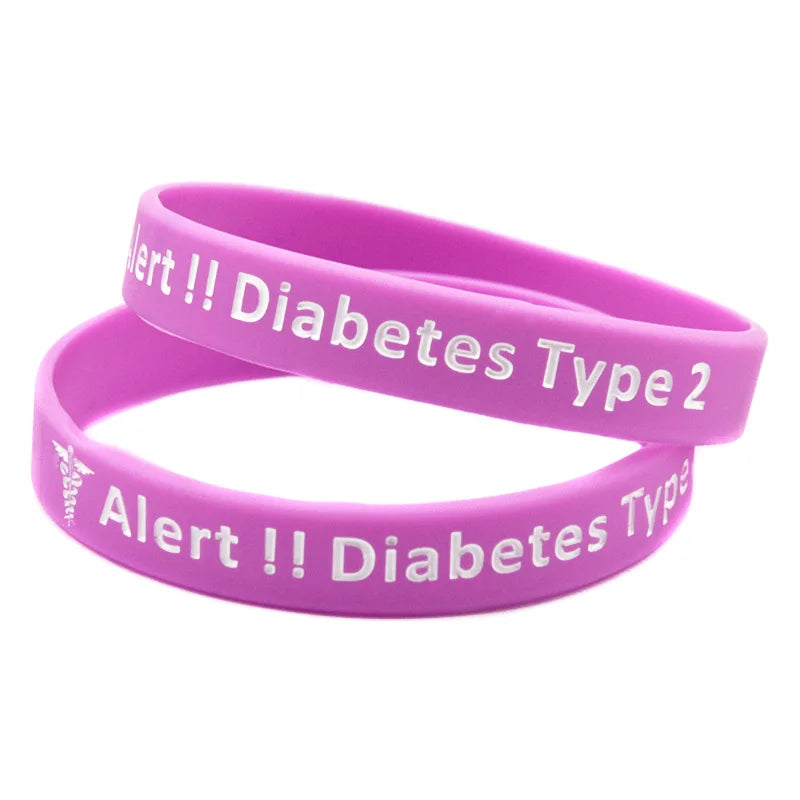 Type 2 Diabetes Medical Alert Bracelet &ndash; Waterproof Silicone Fitness Band