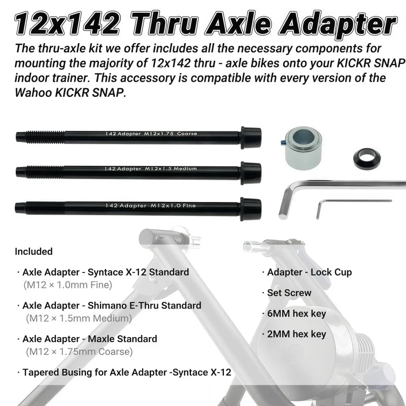12x142mm Thru Axle Adapter for Wahoo KICKR Snap Smart Trainer