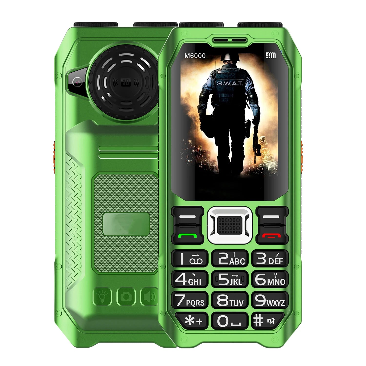 Rugged Mobile Phone M6000 &ndash; Big Keyboard For Elderly Green / Standard