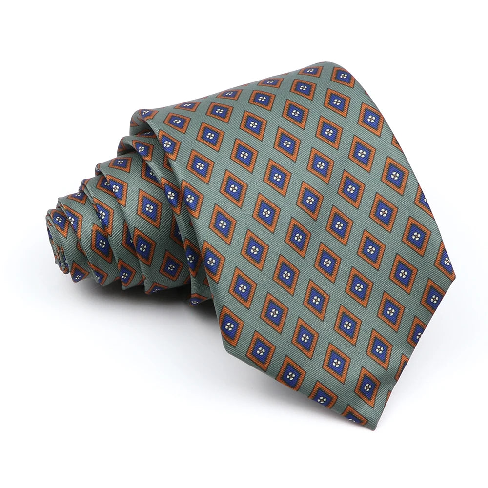 Super Soft Silk Floral Tie for Men in Red and Blue 10 / CHINA