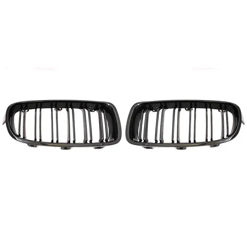 ABS Front Kidney Grille Dual Slat For BMW F30 F31 F35 Double Line Black