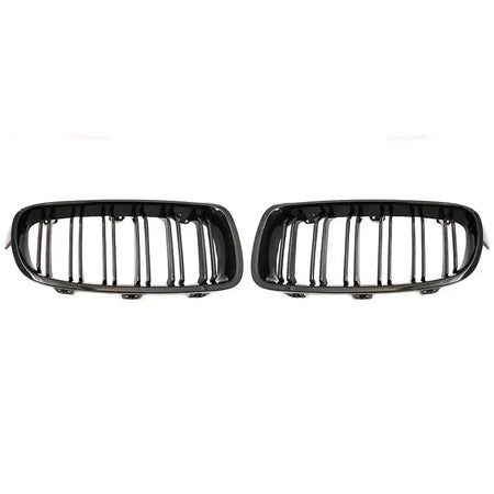 ABS Front Kidney Grille Dual Slat For BMW F30 F31 F35 Double Line Black