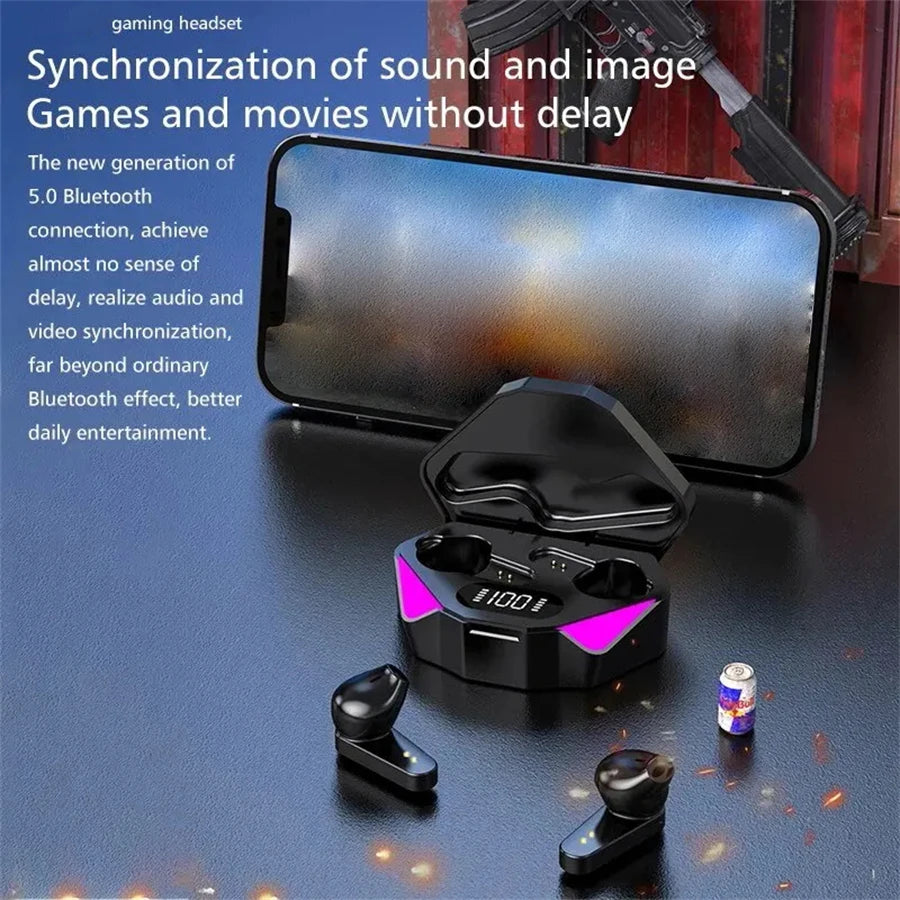 Bluetooth Wireless Gaming Earbuds with Mic and Low Latency