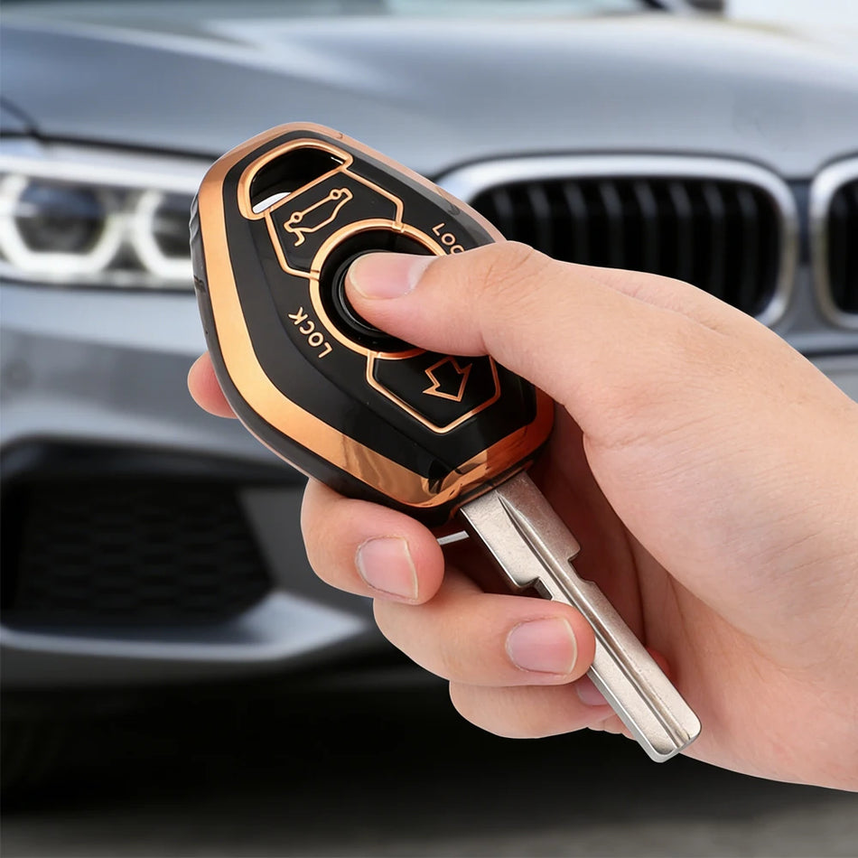 Капак за ключодържател за BMW X5 E53 TPU защитна обвивка, черна, издръжлива, устойчива на надраскване, тънък профил