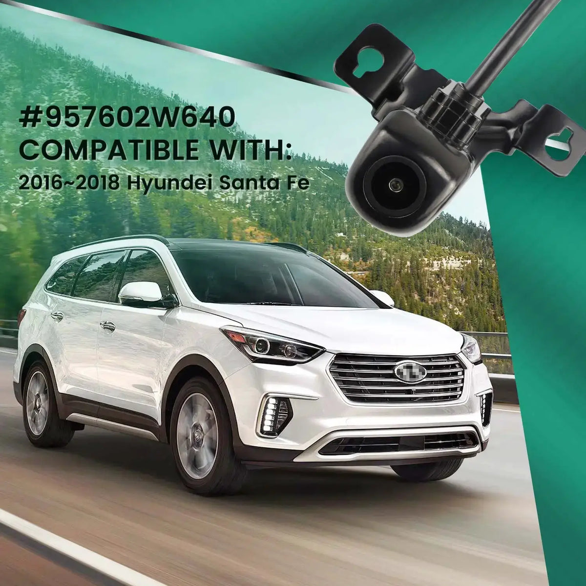 Rear View Reverse Camera 960P For Hyundai Santa Fe 2016 2018 by InterCyprus Trading Ltd