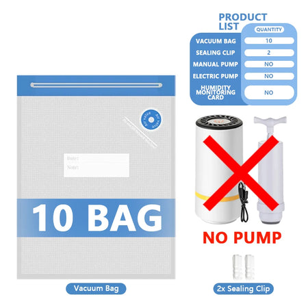 Filament Vacuum Storage Bags with Hand/Electric Pump - Keep Filaments Dry Only 10 Bags / 30x34cm-11.8x13.4in